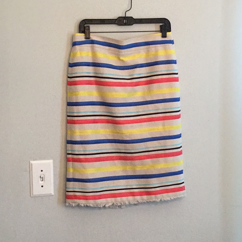 J Crew Size 8 Polyester And Cotton Pencil Skirt